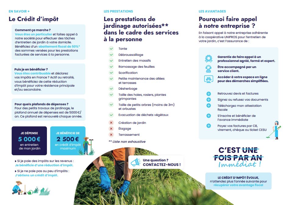 Fonctionnement de l’avance immédiate du crédit d’impôt jardinage